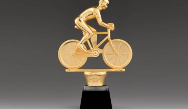 celebrating victories with premier cycling trophies