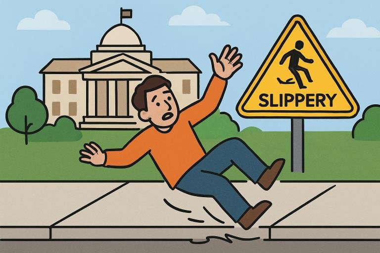 filing a slip and fall claim on public property