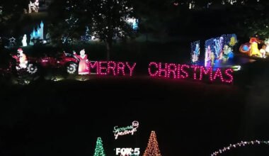 first glimpse of gaddy's christmas light display