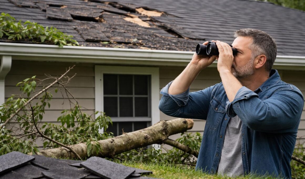how to tell if your roof was damaged in the last storm without climbing a ladder