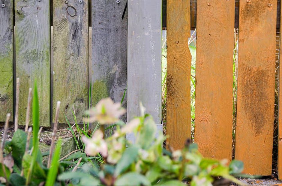 what actually causes green stains on fences and outdoor wood