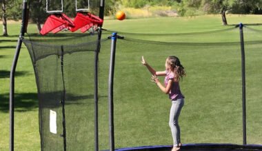 double the fun, half the yard space adding a basketball hoop to your trampoline