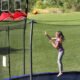 double the fun, half the yard space adding a basketball hoop to your trampoline
